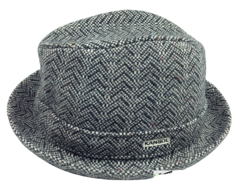 KANGOL Kids Herringbone Player Trilby Hat K0795KK Brimmed Fedora Childrens Cap