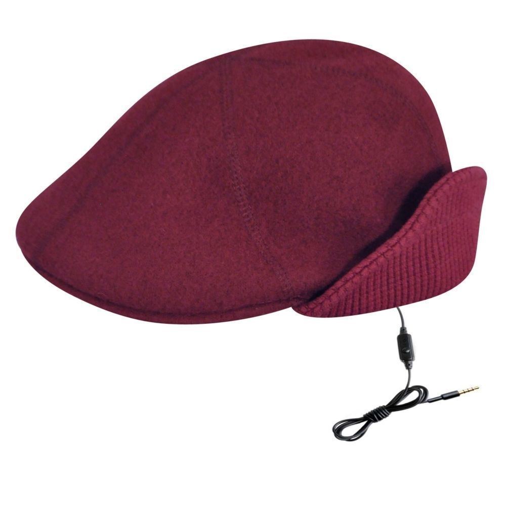 KANGOL Aerial7 Wool Earlap 507 Ivy Cap - Claret Red - L (Wool Hat w/ Headphones in GIFT BOX)