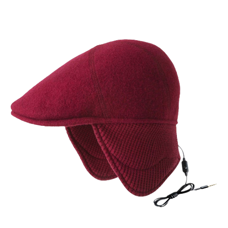 KANGOL Aerial7 Wool Earlap 507 Ivy Cap w/ Headphones Wool Hat in GIFT BOX - Black