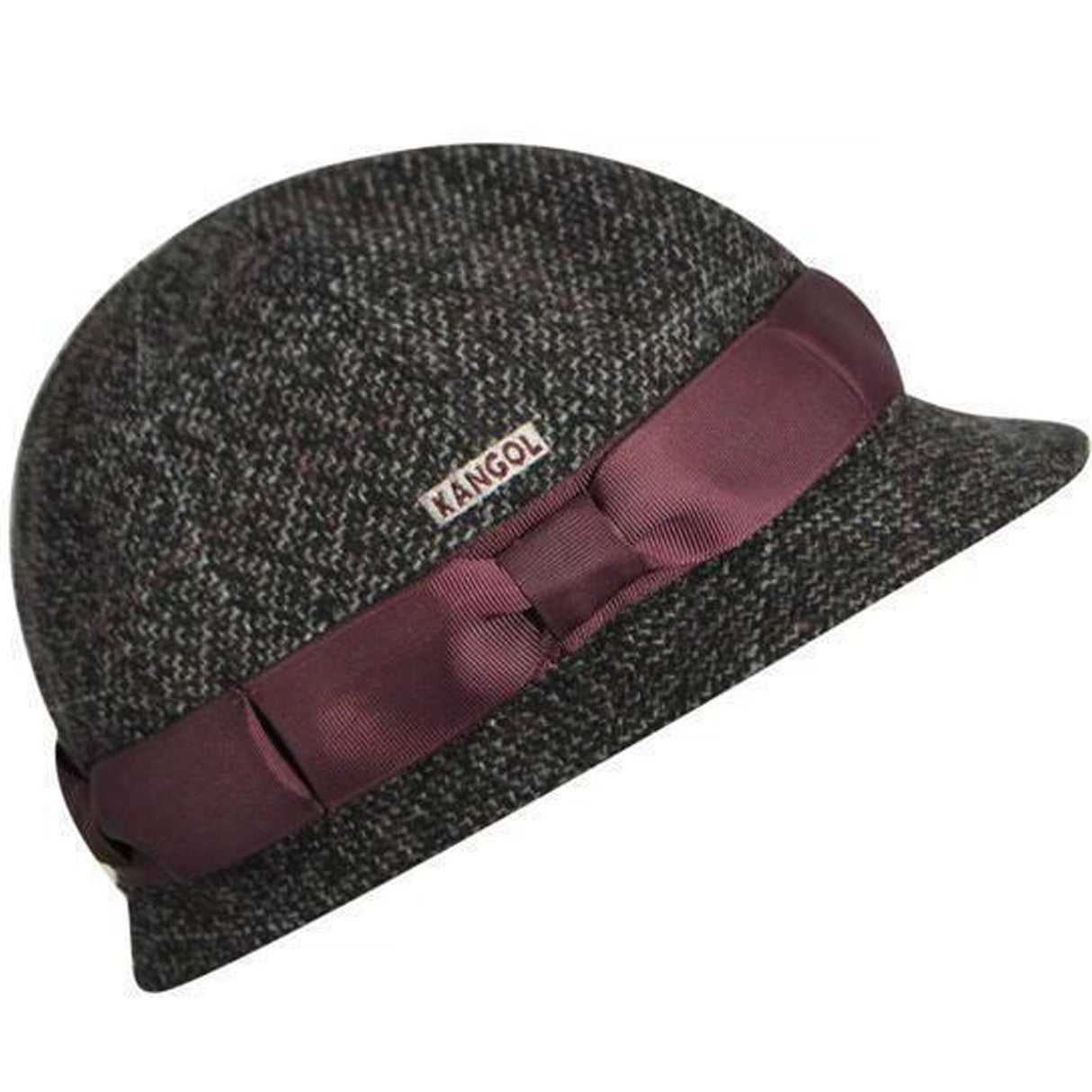 KANGOL Lovat Tweed Cloche Hat Premium Quality Warm Winter Fashion Cap K1426FA - Charcoal (CH285)