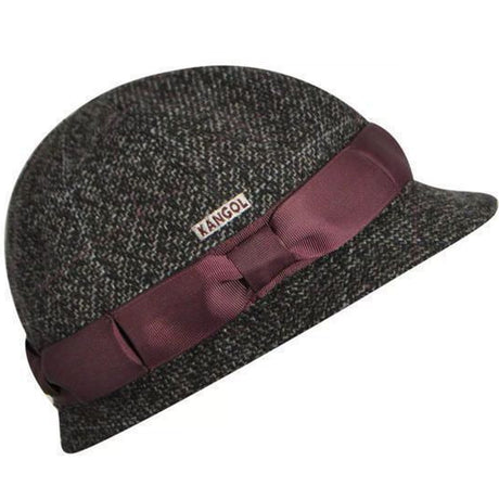 KANGOL Lovat Tweed Cloche Hat Premium Quality Warm Winter Fashion Cap K1426FA - Charcoal (CH285)