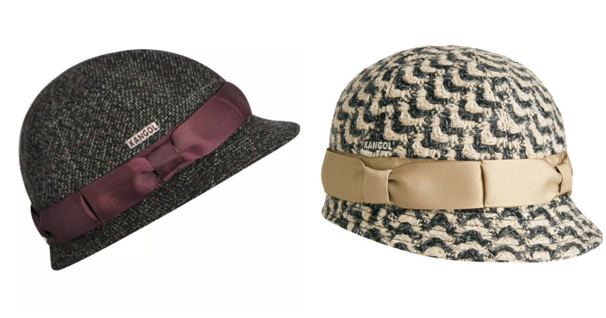 KANGOL Lovat Tweed Cloche Hat Premium Quality Warm Winter Fashion Cap K1426FA - Charcoal (CH001)