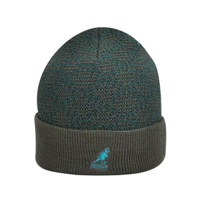 KANGOL Lozenge Pull On Beanie Jacquard Knit Winter Hat - Dark Flannel