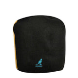 KANGOL Ski Stripe Pull On Beanie Warm Winter Ski Hat - Black