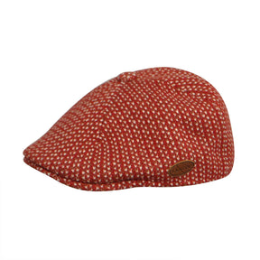 KANGOL Houndstooth 507 Ivy Cap (Wool Blend Warm Winter K1543CO) - Claret Red (CL607)