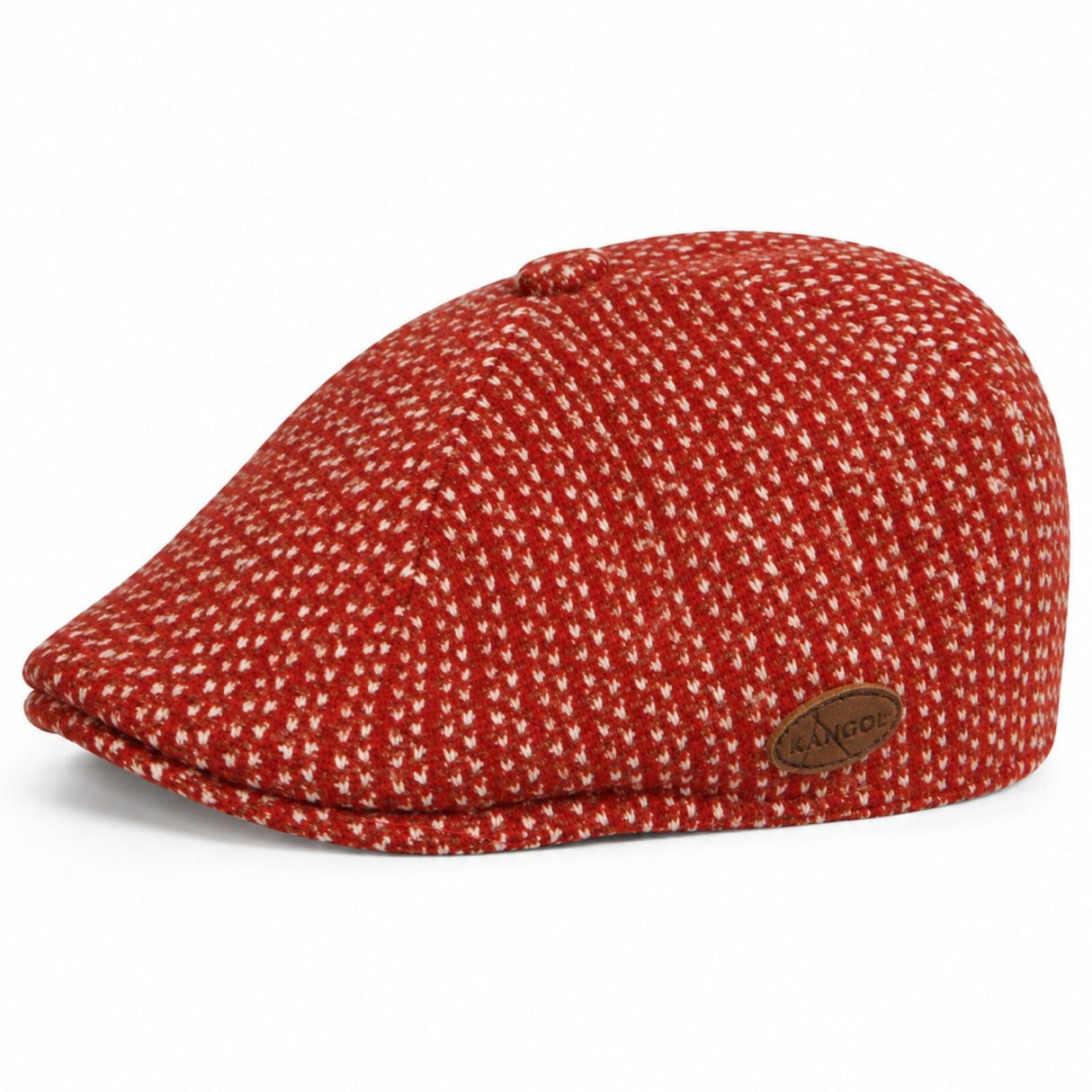 Kangol 507 Mens Houndstooth Ivy Flat Cap - Claret Red (Wool Blend K1543CO)