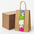 120x Kraft Paper Gift Bags Shopping Carry Craft Brown Bag w/ Handles Bulk (15x12x6cm)