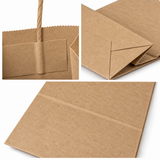 96x Small Brown Kraft Paper Bags Bulk Pack - Gift Shopping Bags w/Handles (22x16x8cm)