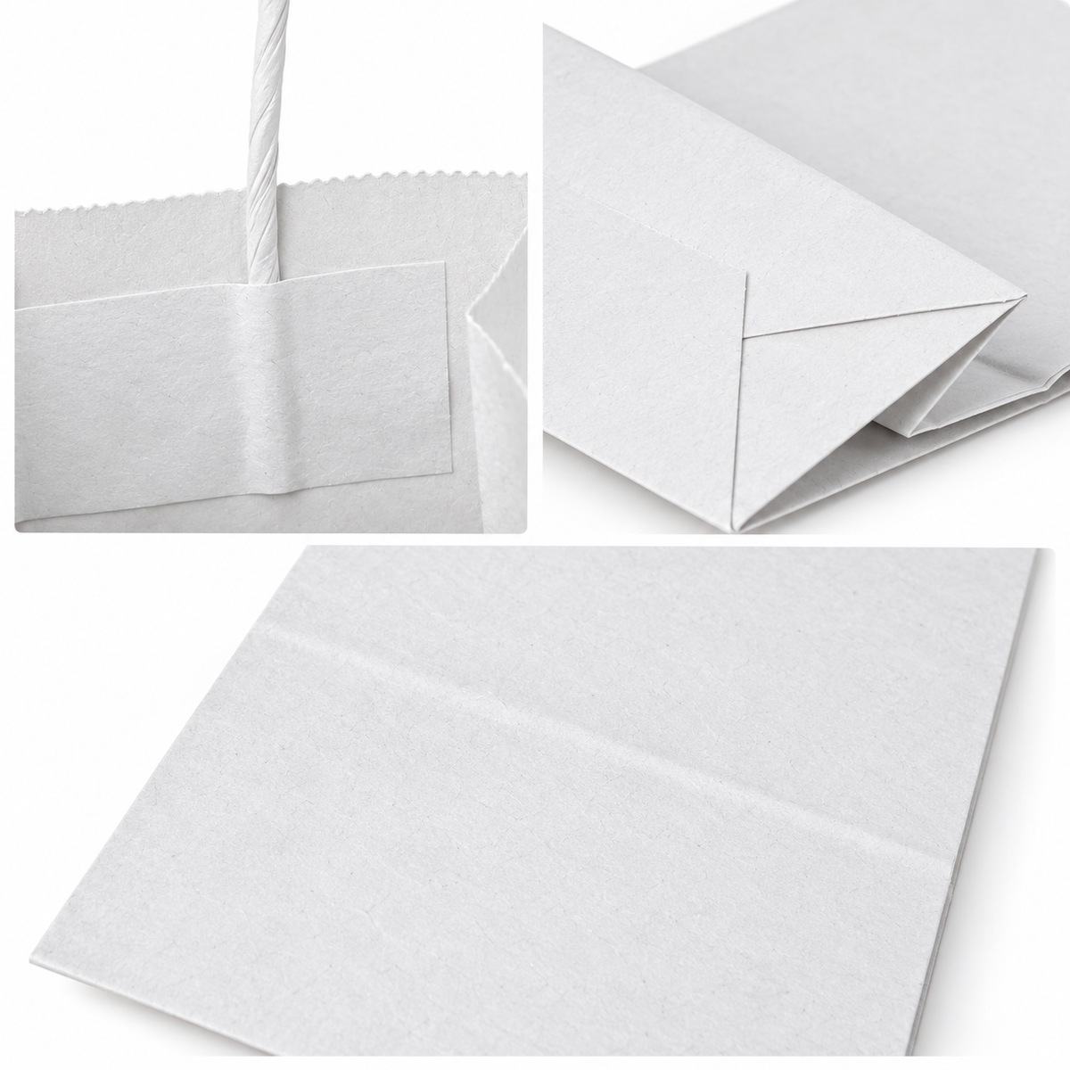 72x Kraft Paper Gift Bags Shopping Carry Craft White Bag w/ Handles Bulk (33x26x12cm)