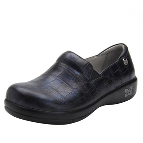 Alegria Womens Keli Professional Nursing Shoes Slip On Leather - Croco Noche