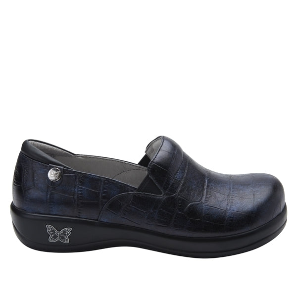 Alegria Womens Keli Professional Nursing Shoes Slip On Leather - Croco Noche