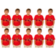 10x Kids Australian Animals T-Shirt Bulk Pack - Red (100% Cotton Childrens Souvenir Gift Top)