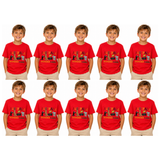 10x Kids Australian Animals T-Shirt Bulk Pack - Red (100% Cotton Childrens Souvenir Gift Top)
