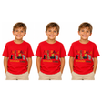 3x Kids Australian Animals T-Shirt Pack - Red (100% Cotton Childrens Souvenir Gift Top)