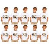 10x Kids Australian Animals T-Shirt Bulk Pack - White (100% Cotton Childrens Souvenir Gift Top)