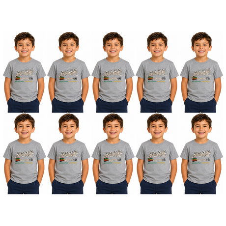 10x Kids Koala Melbourne Australia T-Shirt Bulk Pack - Grey (100% Cotton Childrens Souvenir Gift Top)