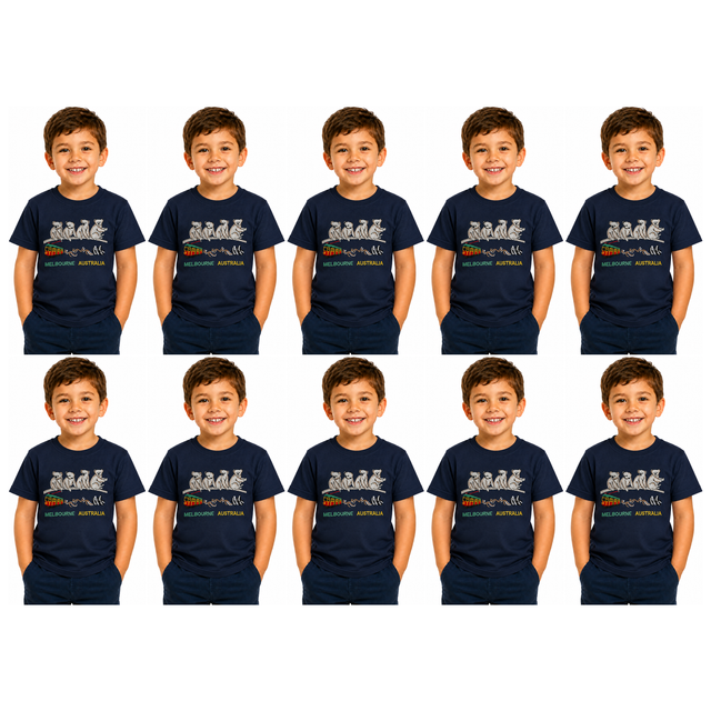 10x Kids Koala Melbourne Australia T-Shirt Bulk Pack - Navy Blue (100% Cotton Childrens Souvenir Gift Top)