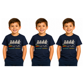 3x Kids Koala Melbourne Australia T-Shirt Pack - Navy Blue (100% Cotton Childrens Souvenir Gift Top) - 4