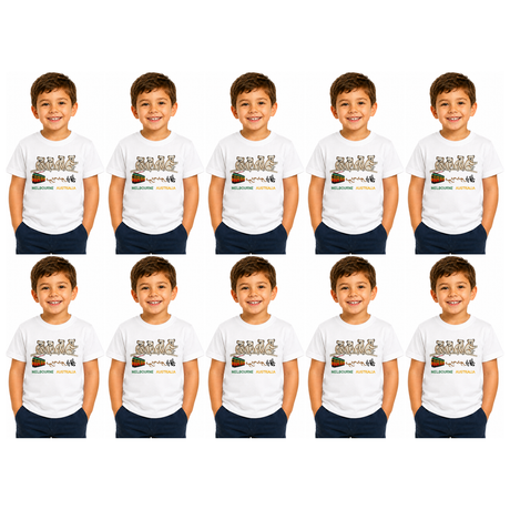 10x Kids Koala Melbourne Australia T-Shirt Bulk Pack - White (100% Cotton Childrens Souvenir Gift Top)