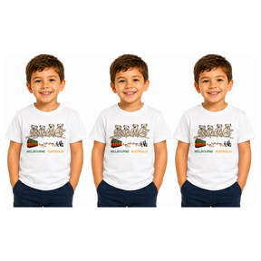 3x Kids Koala Melbourne Australia T-Shirt Pack - White (100% Cotton Childrens Souvenir Gift Top) - 4