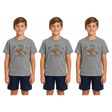 3x Kids Kangaroo Australia T-Shirt Pack - Grey (100% Cotton Childrens Souvenir Gift Top)