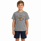 Kids Kangaroo Australia T-Shirt - Grey (100% Cotton Childrens Souvenir Gift Top)