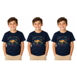 3x Kids Kangaroo Australia T-Shirt Pack - Navy Blue (100% Cotton Childrens Souvenir Gift Top)