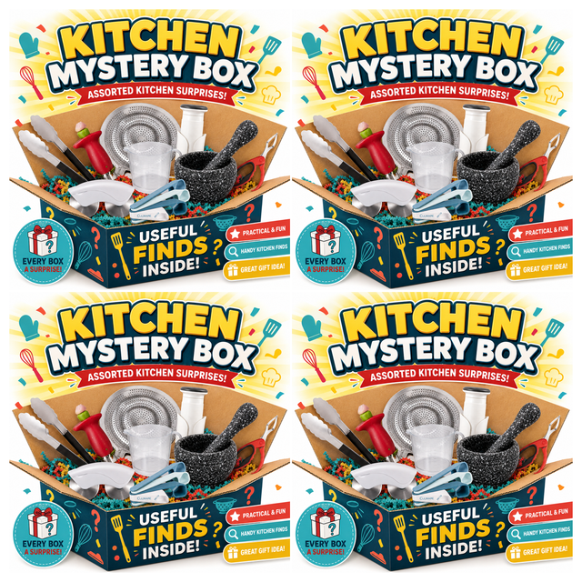4x Mystery Kitchen Gift Box Bulk Pack - Assorted Kitchen Accessories