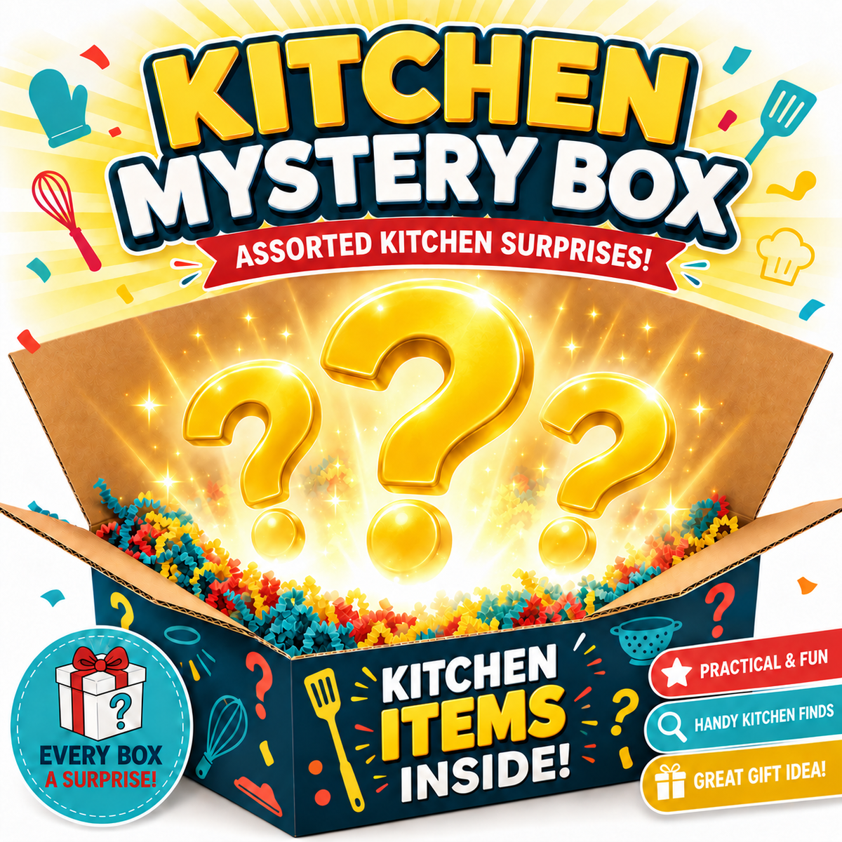 4x Mystery Kitchen Gift Box Bulk Pack - Assorted Kitchen Accessories