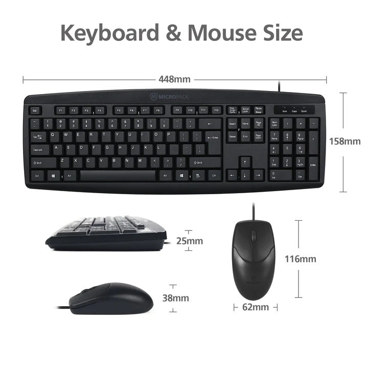 Classic Wired Keyboard and Mouse Combo