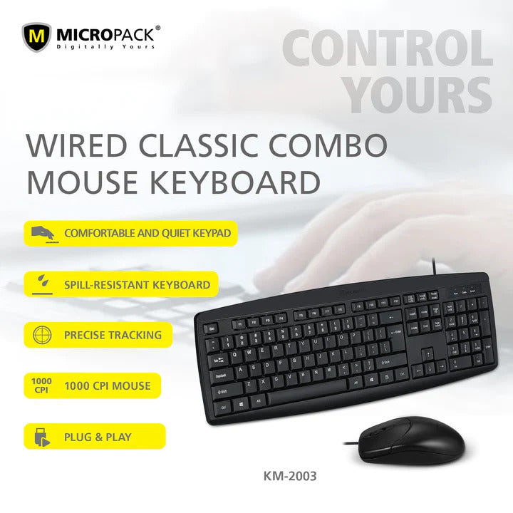 Classic Wired Keyboard and Mouse Combo