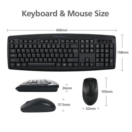 Water Resistant iFree Lite Classic Wireless Keyboard and Mouse Combo Set