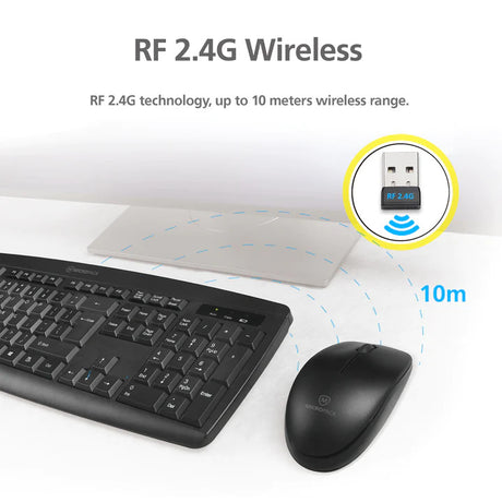 Water Resistant iFree Lite Classic Wireless Keyboard and Mouse Combo Set