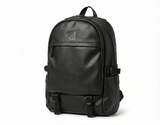 Kangol Leather Look Vinyl Backpack Bag w/ Laptop Sleeve in Black