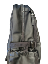 Kangol Leather Look Vinyl Backpack Bag w/ Laptop Sleeve in Black