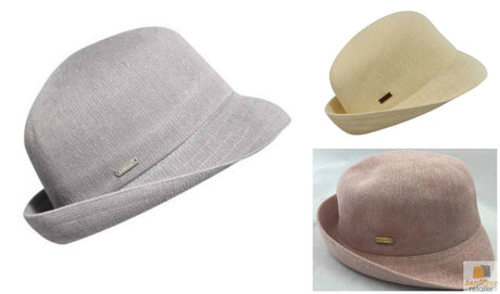 KANGOL Bamboo Anni Cloche Womens Ladies Trilby Hat Fedora Cap K0599FA Eco - Natural