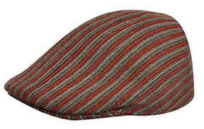 KANGOL Jacquard 507 Ivy Cap - Pinstripe Claret Red (Vintage Driving Wool Blend Hat K1481CO)