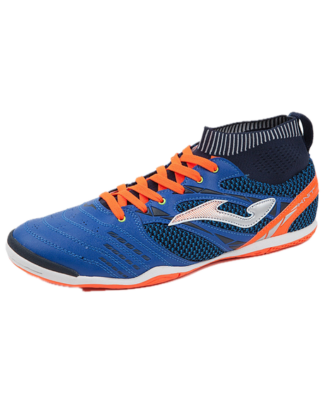 Joma Mens Knit 805 Indoor Futsal Sock Shoes Football Boots in Royal/Orange