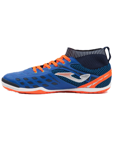 Joma Mens Knit 805 Indoor Futsal Sock Shoes Football Boots in Royal/Orange