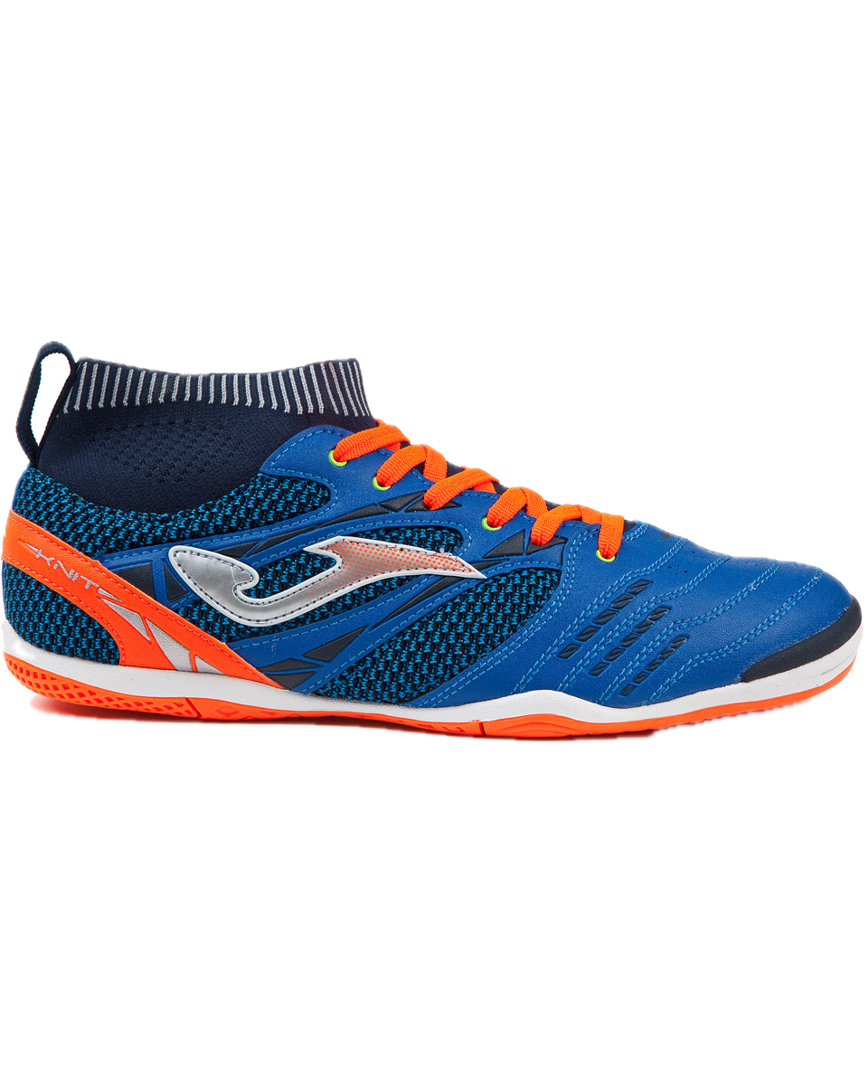 Joma Mens Knit 805 Indoor Futsal Sock Shoes Football Boots in Royal/Orange - EU 44.5