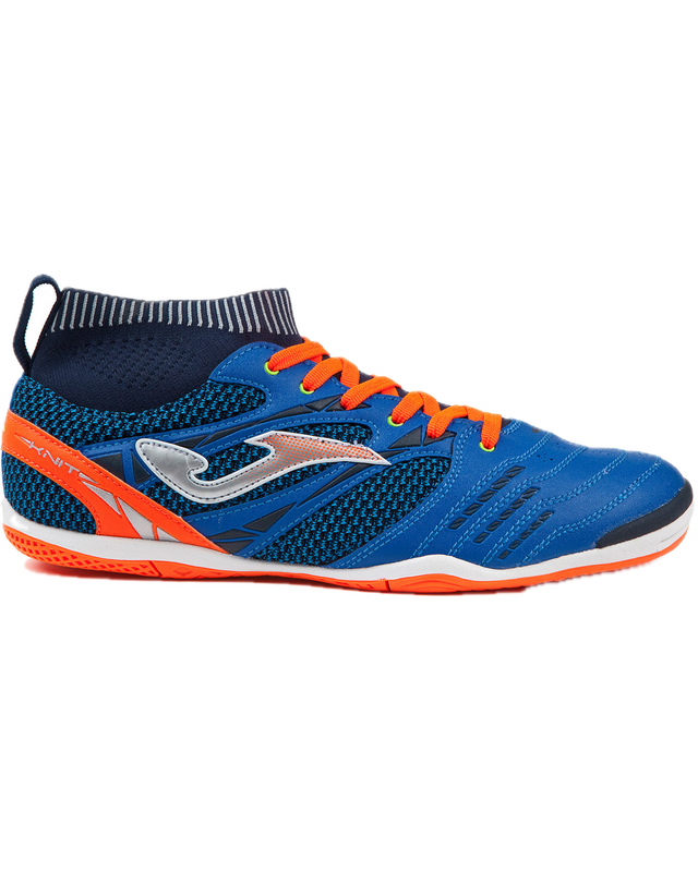 Joma Mens Knit 805 Indoor Futsal Sock Shoes Football Boots in Royal/Orange - EU 44.5