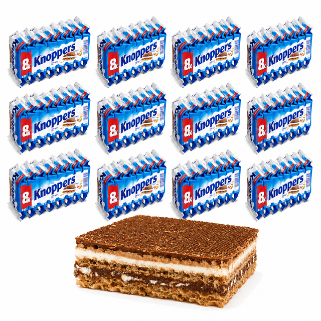 Knoppers Wafers 96 Pack 200g Milk Chocolate Hazelnut Snack - Made in Germany (Fresh Batch)