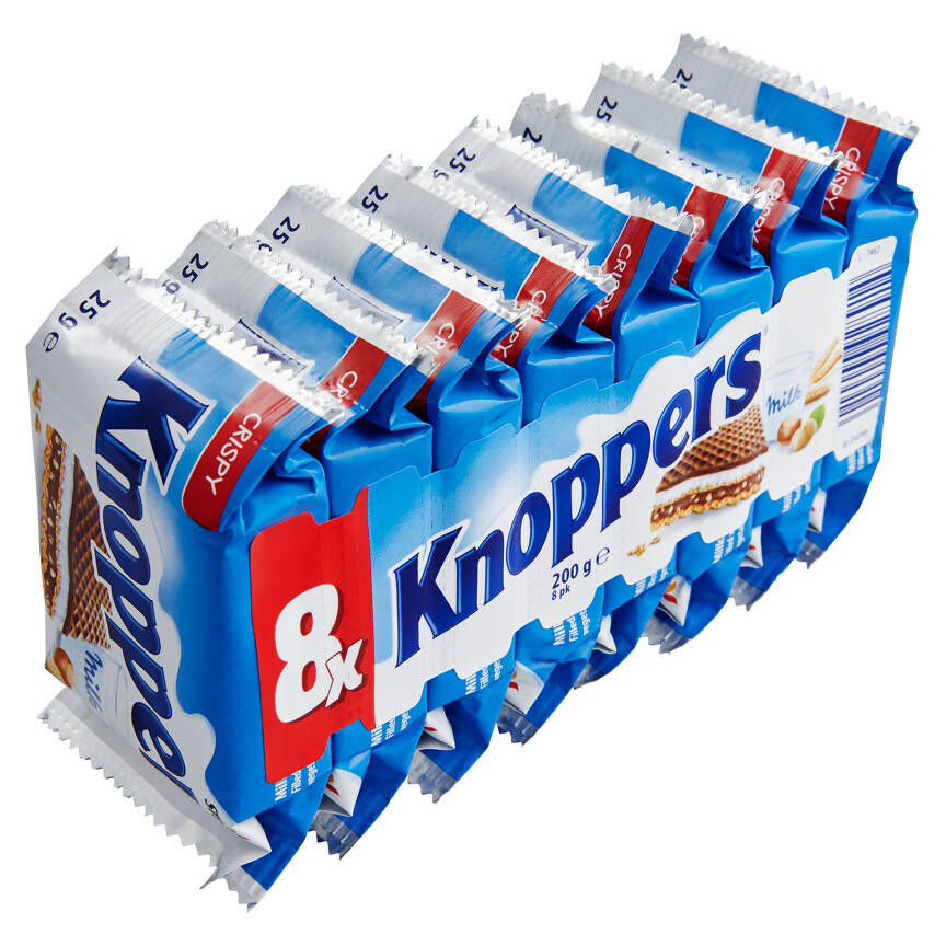 Knoppers Wafers 16 Pack 200g Milk Chocolate Hazelnut Snack - Made in Germany (Fresh Batch)