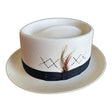 Shantung Straw Pork Pie Trilby Hat - Ivory - XXL