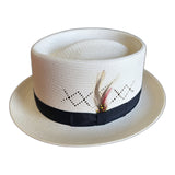 Shantung Straw Pork Pie Trilby Hat - Ivory - XXL