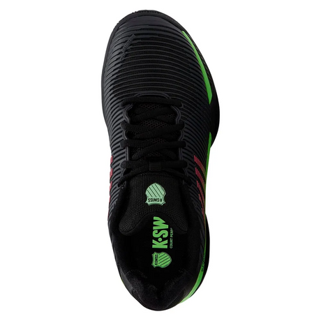 K-Swiss Mens Hypercourt Express 2 Tennis/Padel Shoes in Black/Soft Neon Green