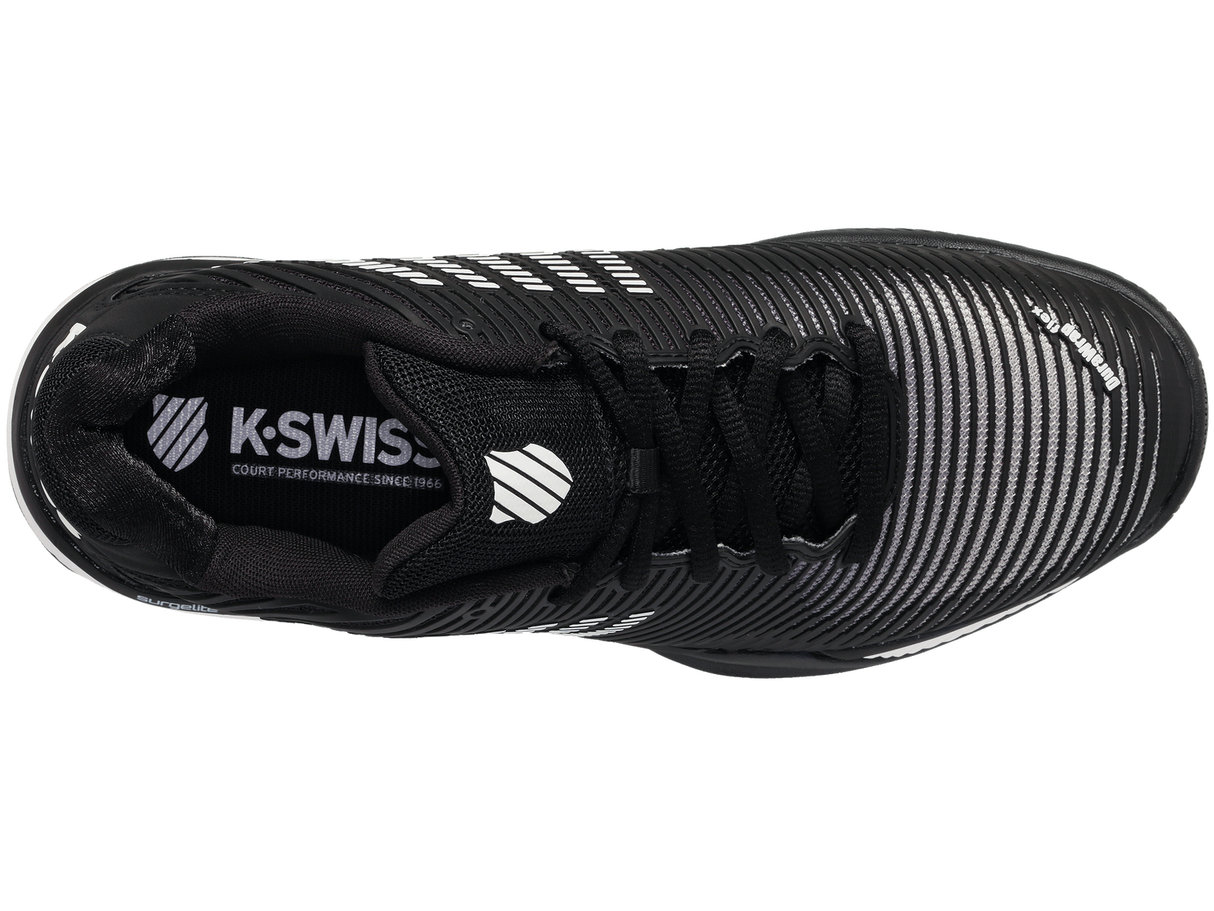 K-Swiss Mens Hypercourt Express 2 Tennis Shoes Durawrap Flex CMEVA in Black/White