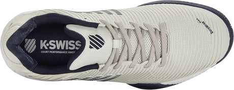 K-Swiss Mens Hypercourt Express 2 Tennis Shoes Wide (2E) in Vaporous Gray/White/Peacoat