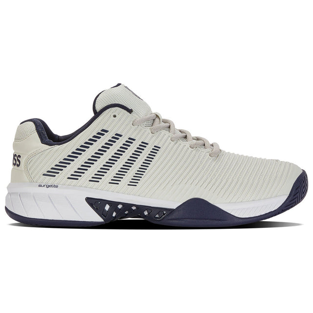 K-Swiss Mens Hypercourt Express 2 Tennis Shoes Wide (2E) in Vaporous Gray/White/Peacoat - US 13