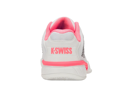 K-Swiss Womens Hypercourt Express 2 Tennis Shoes Durawrap Flex CMEVA in White/Neon Pastel Pink